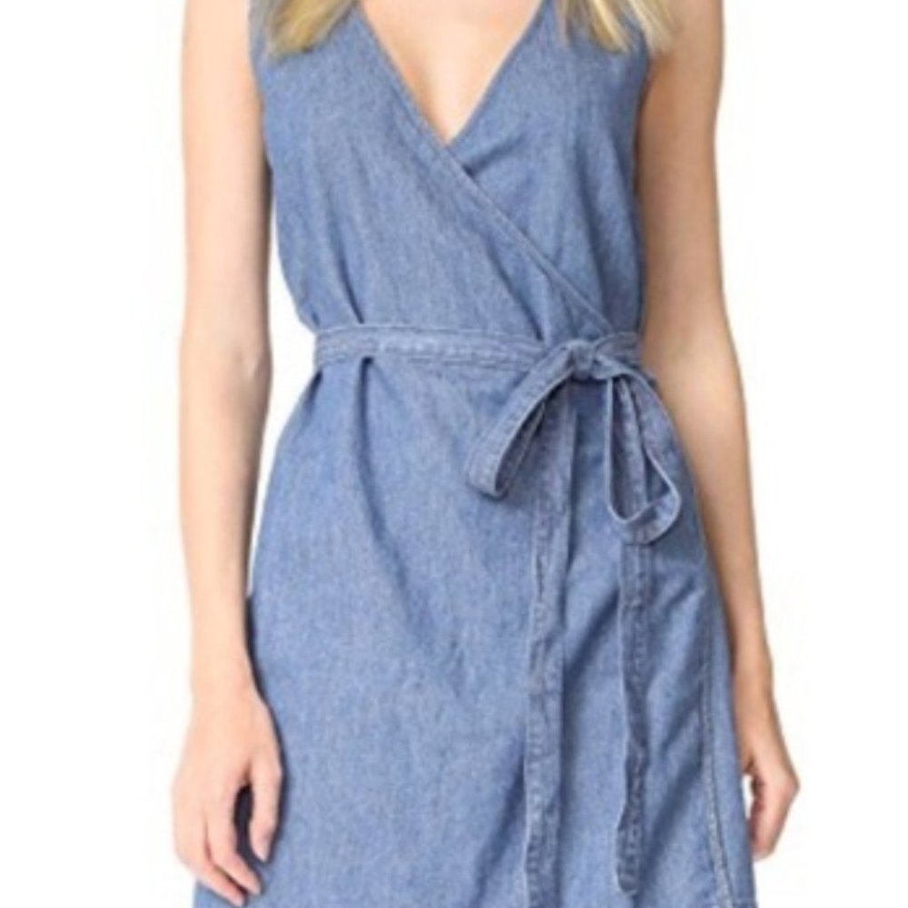Madewell Mini Denim Wrap Dress, Size XXS